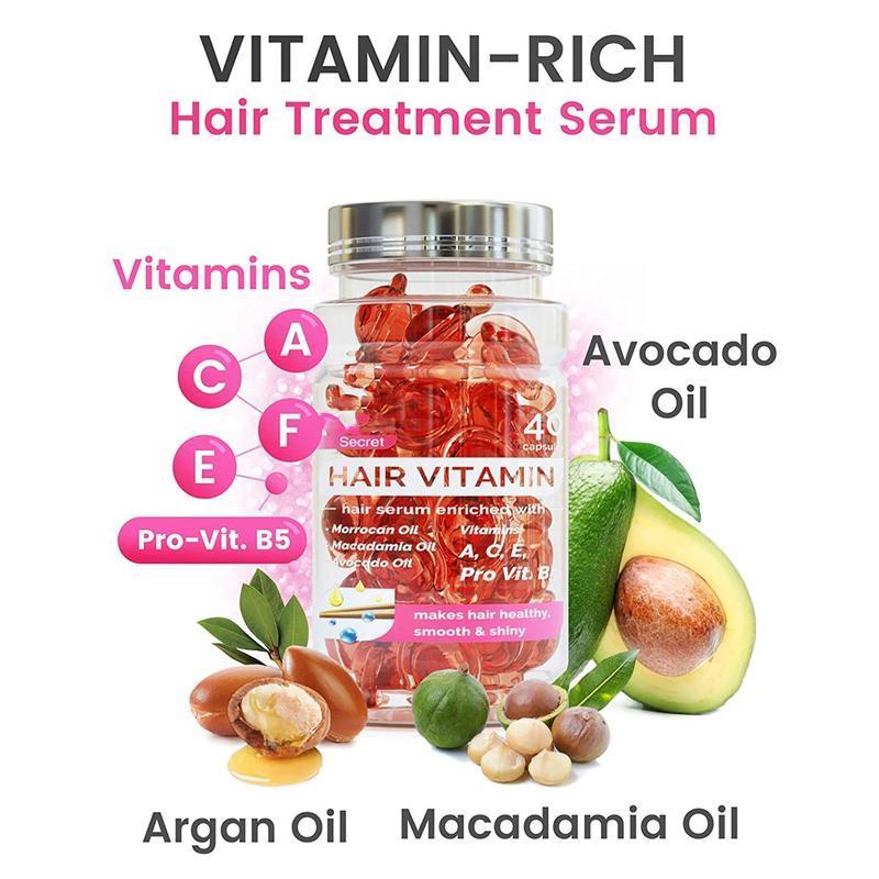 Hair Treatment Serum - No Rinse with Argan Macadamia Avocado Oils - Vitamins A C E Pro B5 - Conditioner for Women & Men