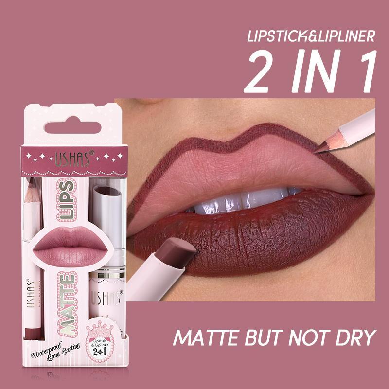 Matte Liquid Lipstick and Lip Liner Cosmetic Set, Summer Gifts, Matte Lip Gloss Nude Lipstick Makeup Kits, Music Festival Makeup Gift, Trending Products, Lighter Lipstick