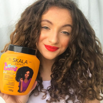 SKALA MAIS CRESPOS- For Curly or Super Curly - 2 in 1 Hair Treatment Conditioning Cream, provides strength, hydration and detangling - Net 35.27 Oz (Pack of 1) VEGAN Conditioner Haircare Repair Coconut Shampoo Traditional Argan Comfort Daily Friend