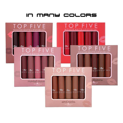 Italia Deluxe Individual Lipsticks and Sets of 5, Matte, Creamy, Highly Pigmented Lightweight Makeup Cosmetics