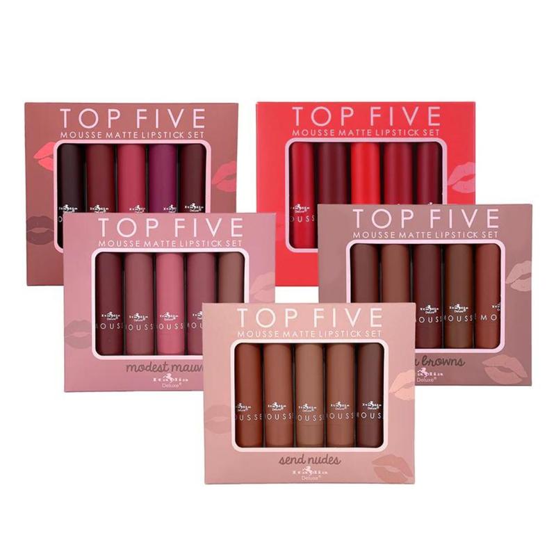 Italia Deluxe Individual Lipsticks and Sets of 5, Matte, Creamy, Highly Pigmented Lightweight Makeup Cosmetics