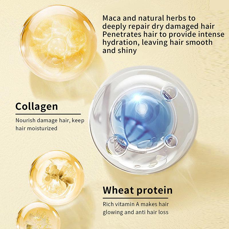 Collagen Hair Treatment Deep Repair Conditioning Argan Oil Collagen Hair Mask Essence for Dry Damaged Hair All Hair Types 16.90 oz 500ml Collagen Hair Treatment Deep Repair Conditioning Argan Oil