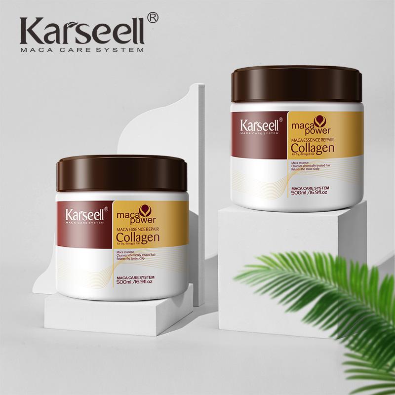 Karseell Collagen Deep Nourishing Repair Hair Argan Oil Frizz-Smoothing Hair Mask Serum All Hair Types 16.90 oz 500 ml