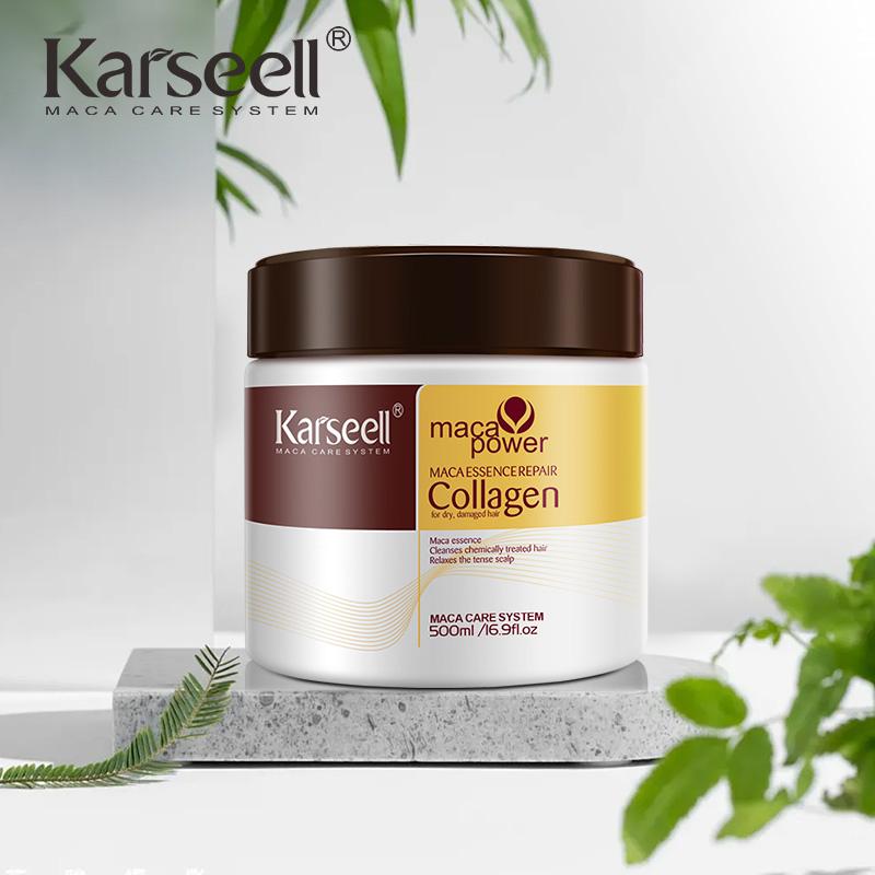 Karseell Collagen Deep Nourishing Repair Hair Argan Oil Frizz-Smoothing Hair Mask Serum All Hair Types 16.90 oz 500 ml