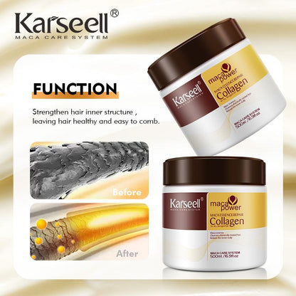 Karseell Collagen Deep Nourishing Repair Hair Argan Oil Frizz-Smoothing Hair Mask Serum All Hair Types 16.90 oz 500 ml