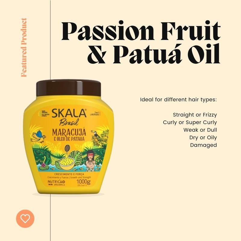 2 in 1 Skala Hair Treatment Conditioning Cream Passion Fruit + Patua Oil for Curly Dry Weak Hair Mask Conditioner Haircare