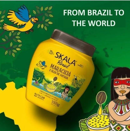 2 in 1 Skala Hair Treatment Conditioning Cream Passion Fruit + Patua Oil for Curly Dry Weak Hair Mask Conditioner Haircare