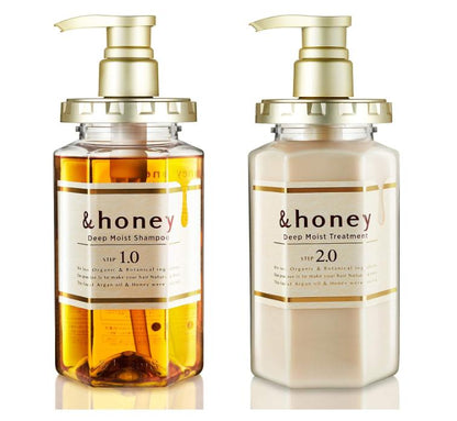 & Honey Deep Moist Shampoo 1.0 &treatment 2.0 set 440ml+445g  Cleanser Conditioner Haircare Hydrating