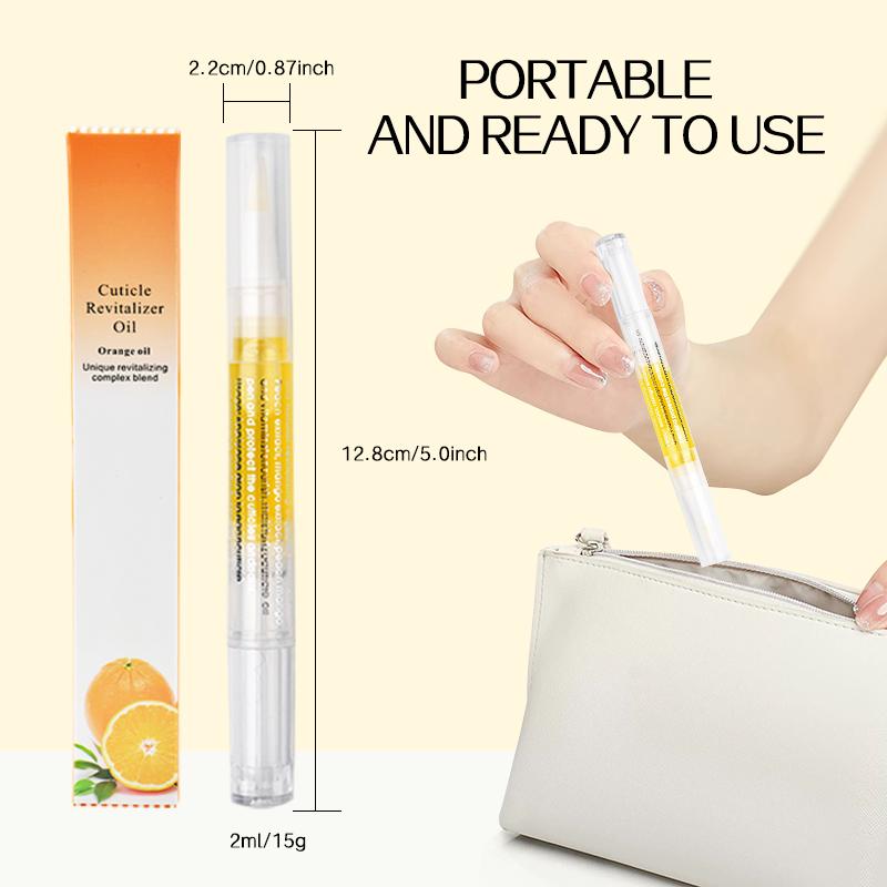 Radiant Cosmetic Nail Growth Oil Cuticle Revitalized Oil Pen for Nail Moisture,Growth,Strength and Brightening,Remedy for Damaged Skin,Brittle Peeling Thin Nails,15 g,Orange,Intensive Nourishing Nail Care