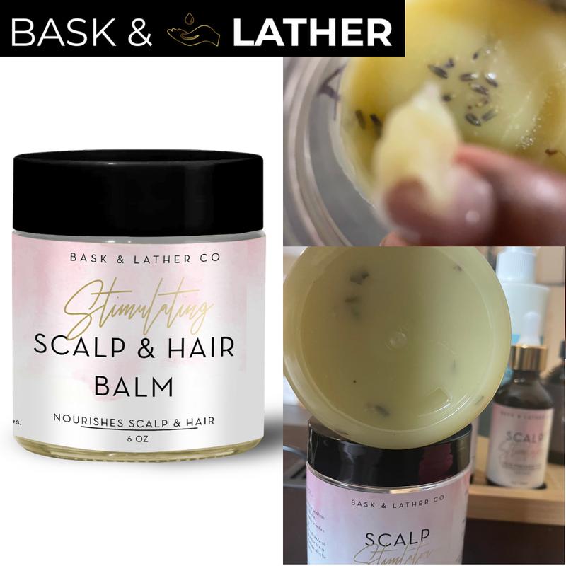 Stimulating Scalp and Hair Balm, Shea Butter and Mango Butter Blend for Moisturizing Haircare