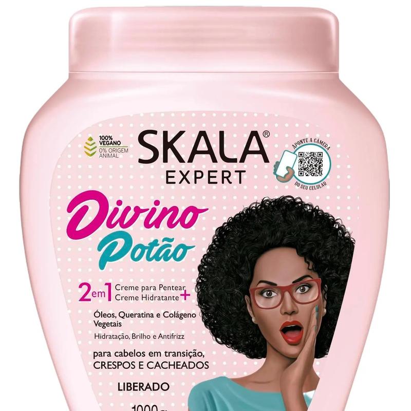 SKALA Expert DIVINO POTAO - For Curly or Super Curly with - 2 in 1 Conditioning Treatment Cream, provides Glow, Strength and Extra Repair, giving Hair the  perfect Volume - Net 35.27 Oz (Pack of 1)  100% VEGAN   Conditioner Traditional Haircare