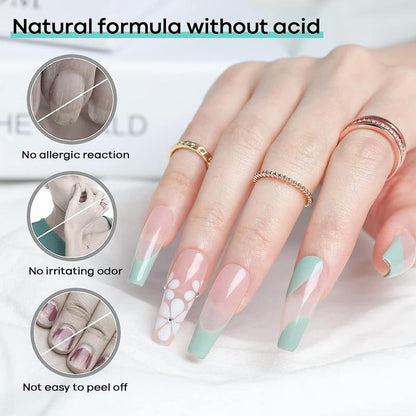 Modelones 15ml Gel Nail Polish Nail Dehydrator and Primer, 2Pcs Acid Free Natural Nail Prep Dehydrate & Bond Primer Nail Bond, Air Dry Superior Bonding Primer for Acrylic Powder Nail Supplies Set Nail Art Nail Care Cutics Manicure