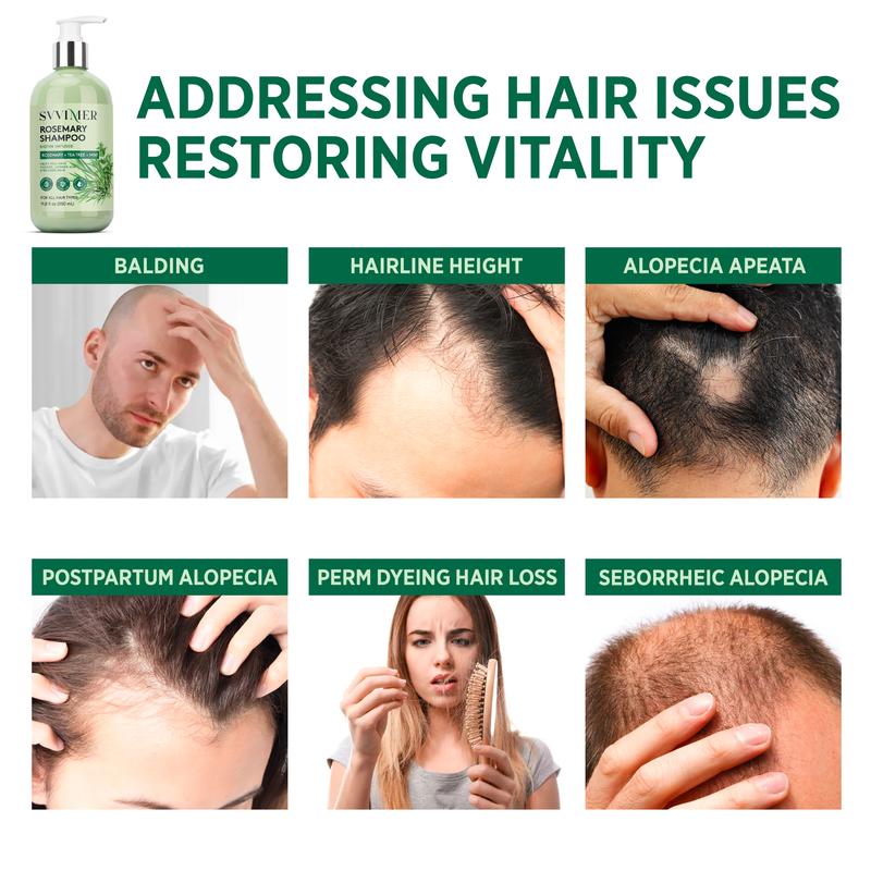 Svvimer Rosemary Mint Strengthening Shampoo for Thinning Hair and Hair Loss-Thickening and Regrowth Formula with Tea Tree Oil and Biotin - 11.8 fl.oz Comfort Cleansing Cleanser Haircare