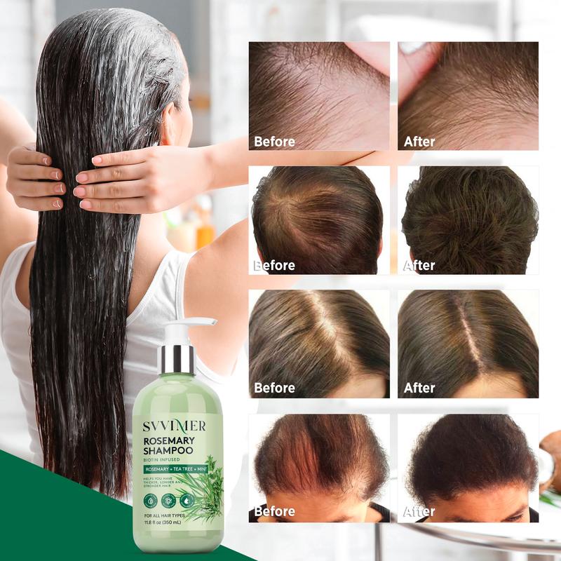 Svvimer Rosemary Mint Strengthening Shampoo for Thinning Hair and Hair Loss-Thickening and Regrowth Formula with Tea Tree Oil and Biotin - 11.8 fl.oz Comfort Cleansing Cleanser Haircare