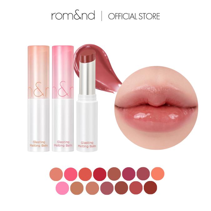 [rom&nd Official Shop] rom&nd Glasting Melting Balm 3.5g Glossy Finish, Plumping Lips, Glazed Lips, Hydrating & Moisturizing, Korean Lip Balm Gloss, Water Bomb, High Pigmentation, Vegan, MLBB, romand, rom and, tiktok shop, korean makeup, k beauty makeup