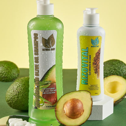 NaturalSant Healthy Curly Hair set - Shampoo & Leave in - Natural extracts, Avocado Haircare, Olive Oil & Biotin Conditioner