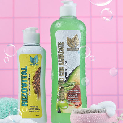 NaturalSant Healthy Curly Hair set - Shampoo & Leave in - Natural extracts, Avocado Haircare, Olive Oil & Biotin Conditioner