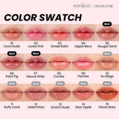 [rom&nd Official Shop] rom&nd Glasting Melting Balm 3.5g Glossy Finish, Plumping Lips, Glazed Lips, Hydrating & Moisturizing, Korean Lip Balm Gloss, Water Bomb, High Pigmentation, Vegan, MLBB, romand, rom and, tiktok shop, korean makeup, k beauty makeup