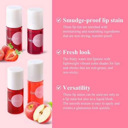 bayfree Korean Lip Stain Set Moisturizing Weightless & Non-sticky Finish Mini Items Makeup