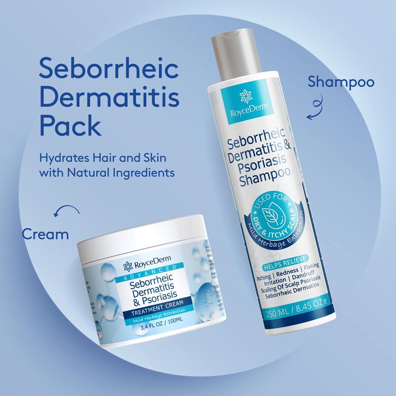 Roycederm Seborrheic Dermatitis Cream Scalp Treatment for Psoriasis, Folliculitis, Dry Scalp, Dandruff, Anti-Itch