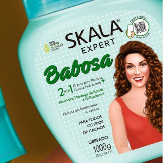 SKALA BABOSA ALOE VERA - For Dry and Messy, Curly or Super Curly Hair - 2 in 1 Conditioning Treatment Cream, Your Curls will be Ultra Hydrated and with Great Glow. - Net 35.27 Oz (Pack of 1)  100% VEGAN   Traditional Shea. Conditioner Haircare