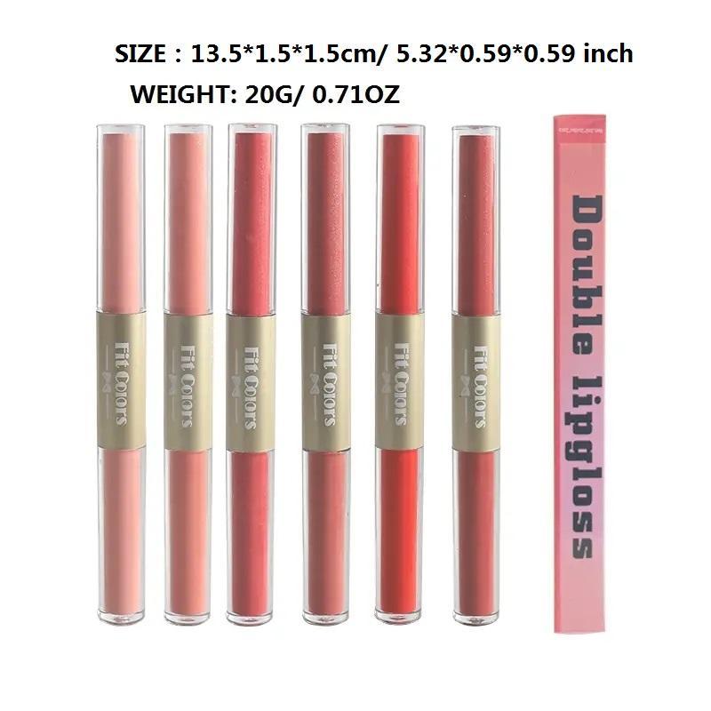 Double-Ended Liquid Lipstick, 2 In 1 Matte & Shimmering Lip Gloss, Moisturizing Lip Glaze Lipstick, Music Festival Makeup Accessories, Lip Cosmetic