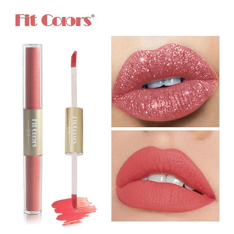 Double-Ended Liquid Lipstick, 2 In 1 Matte & Shimmering Lip Gloss, Moisturizing Lip Glaze Lipstick, Music Festival Makeup Accessories, Lip Cosmetic