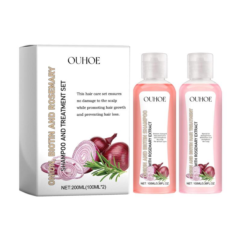 Onion Extract Shampoo & Conditioner Set, 2 Counts Moisturizing Hair Care Set for Strenghtening Hair, Hair Care & Styling Product for Women & Men, Basedbodyworks