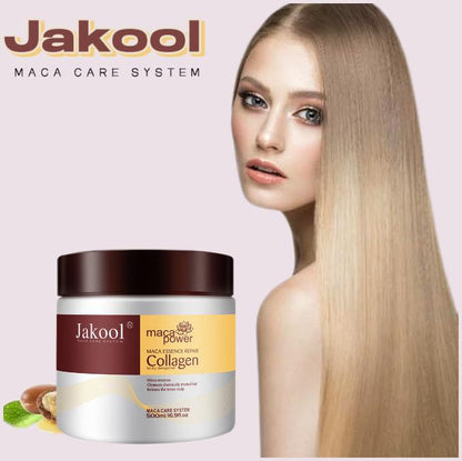 Jakool Hair Mask for Dry Damaged Hair with Collagen,Biotin,Argan Oil - Helps Repair Hair and Reduce Damage from Heat,Sun,Coloring - Moisturizing Keratin Hair Mask for Split Ends,Hair Loss and Breakage.16.90 oz 500ml Conditioner Haircare Shampoo Pack