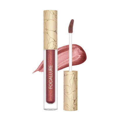 [New Upgrade] Glam Metallic Liquid Lipstick #RD01 Love Galore Metal Lipgloss Lightweight Smooth Cosmetic Long-lasting Waterproof by FOCALLURE