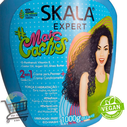 skala expert  mais cachos / hair treatment conditioning / 2 in 1 perfec perfect curls strength and moisturizing /  eliminate anti frizz / 35.2 oz (1000g) Conditioner Cream Haircare Moisture