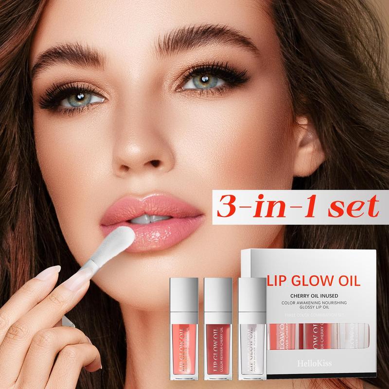 3pcs/set Moisturizing Lip Oil, Summer Glossy Lip Glaze Stick, Plumping Lip Oil Lip Gloss for Girls & Women Makeup, Trending Products, Makeup Products