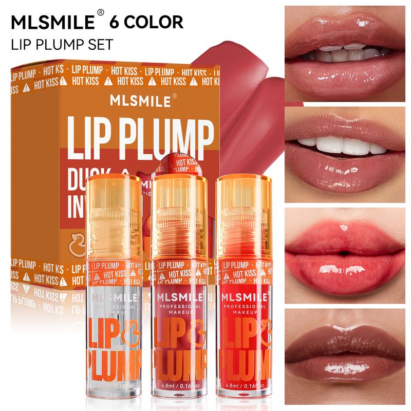 Duck Lip Plumping Oil Lip Gloss Set Mirror Lip Glaze Pearlescent Lip Gloss Lip Balm Lip Oil Transparent Lip Gloss Lipstick Makeup