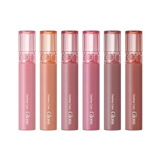 [rom&nd] Glasting Color Gloss (6 Colors), Plumping, Volume Gloss, Bunny Tongue Lips, Glazed Glass Lips, Korean Lip Gloss, Juicy Lips, Lightweight, Non-sticky, Shiny & Glowy, Vivid & Transparent, Layer Lips, Lip Combo, romand, Lipstick Makeup