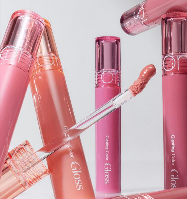 [rom&nd] Glasting Color Gloss (6 Colors), Plumping, Volume Gloss, Bunny Tongue Lips, Glazed Glass Lips, Korean Lip Gloss, Juicy Lips, Lightweight, Non-sticky, Shiny & Glowy, Vivid & Transparent, Layer Lips, Lip Combo, romand, Lipstick Makeup