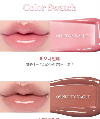 [rom&nd] Glasting Color Gloss (6 Colors), Plumping, Volume Gloss, Bunny Tongue Lips, Glazed Glass Lips, Korean Lip Gloss, Juicy Lips, Lightweight, Non-sticky, Shiny & Glowy, Vivid & Transparent, Layer Lips, Lip Combo, romand, Lipstick Makeup