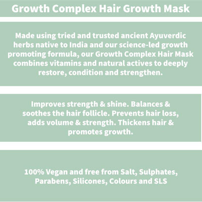 Nature Spell Growth Complex Hair Mask 13.52 Fl Oz - Salt Free Hair Mask Infused with Ayurvedic Herbs