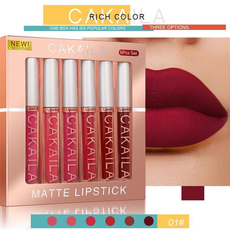 Long-lasting Matte Lipstick, 6 Counts/set Water Proof Matte Lip Balm, Easy Coloring Lip Sticks, Suitable for All Occasions Lip Makeup, Girls and Women Makeup Accessories, Summer Makeup