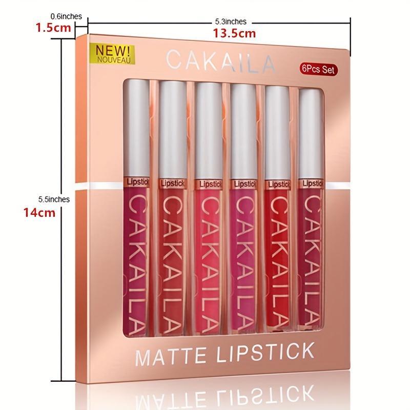 Long-lasting Matte Lipstick, 6 Counts/set Water Proof Matte Lip Balm, Easy Coloring Lip Sticks, Suitable for All Occasions Lip Makeup, Girls and Women Makeup Accessories, Summer Makeup