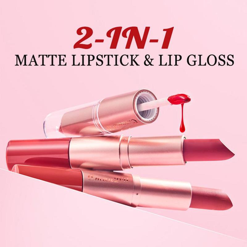 2 in 1 Long Lasting Lipstick, 3 Counts/set Water Proof Matte Lip Balm, Easy Coloring Lip Sticks, Moisturizing Matte Lipstick for All Occasions Lip Makeup