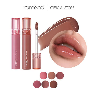 [rom&nd Official Shop] rom&nd Glasting Color Gloss 4.0g Plumping, Volume Gloss, Bunny Tongue Lips, Glazed Glass Lips, Korean Lip Gloss, Juicy Lips, Lightweight, Non-sticky, Shiny & Glowy, Vivid & Transparent, Layer Lips, Lip Combo, romand, Lipstick Makeup