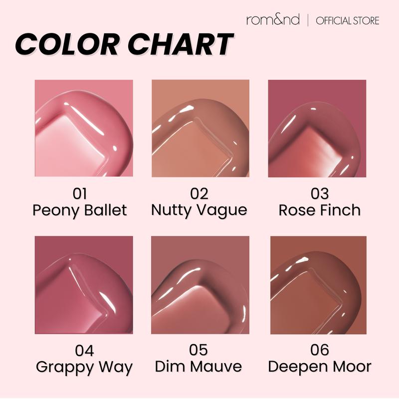 [rom&nd Official Shop] rom&nd Glasting Color Gloss 4.0g Plumping, Volume Gloss, Bunny Tongue Lips, Glazed Glass Lips, Korean Lip Gloss, Juicy Lips, Lightweight, Non-sticky, Shiny & Glowy, Vivid & Transparent, Layer Lips, Lip Combo, romand, Lipstick Makeup