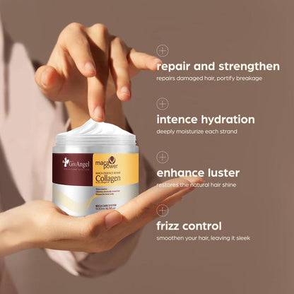 Collagen Hair mask Treatment Deep Repair Conditioning Argan Oil Collagen Hair Mask Essence for Dry Damaged Hair All Hair Types Conditioner Haircare High capacity 16.90 oz 500ml