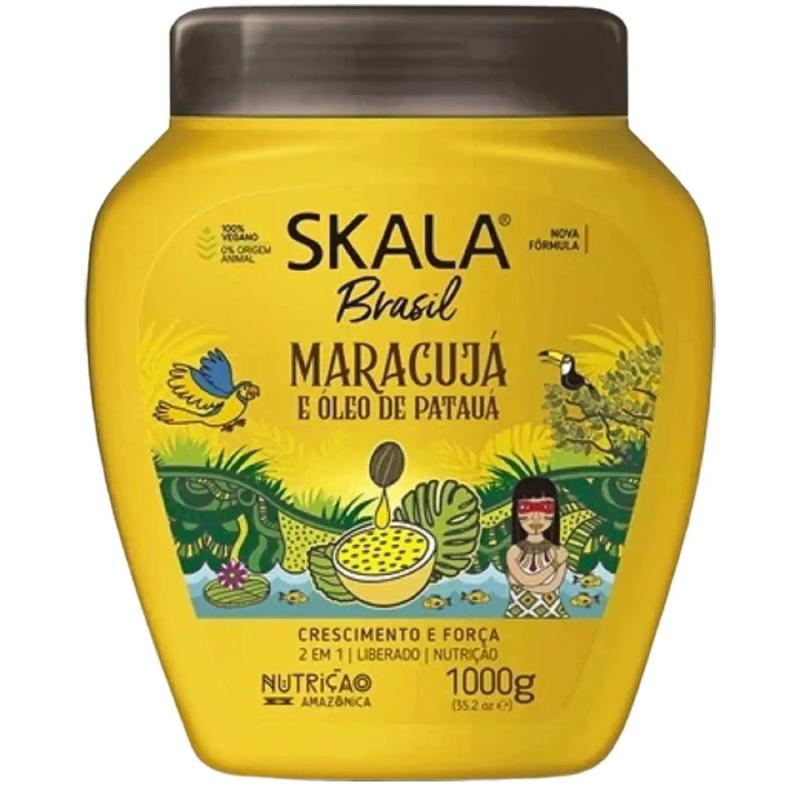 SKALA Hair Treatment Conditioning Cream 2 in 1 - Passion Fruit and Pataua Oil 1 Kg-Cr¨¨me de Tratamento 2-1 Maracuja e Oleo De Pataua, Product for Curly, Damage, Dry, Weak, Dull and Messy Hair-Net 35.27 Oz (Pack of 1) 100% VEGAN Conditioner Haircare