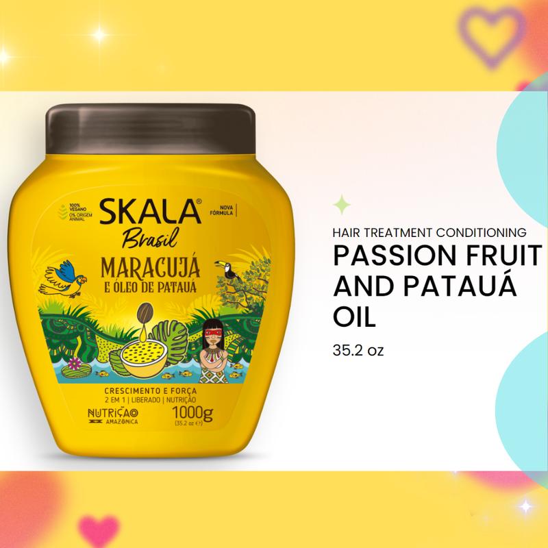 SKALA Hair Treatment Conditioning Cream 2 in 1 - Passion Fruit and Pataua Oil 1 Kg-Cr¨¨me de Tratamento 2-1 Maracuja e Oleo De Pataua, Product for Curly, Damage, Dry, Weak, Dull and Messy Hair-Net 35.27 Oz (Pack of 1) 100% VEGAN Conditioner Haircare