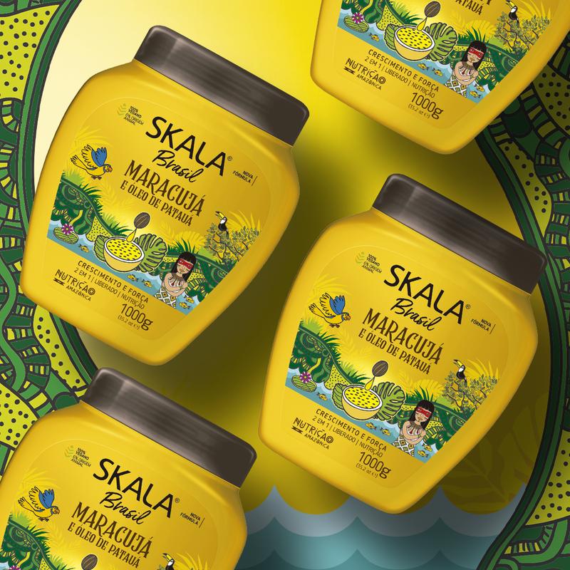 SKALA Hair Treatment Conditioning Cream 2 in 1 - Passion Fruit and Pataua Oil 1 Kg-Cr¨¨me de Tratamento 2-1 Maracuja e Oleo De Pataua, Product for Curly, Damage, Dry, Weak, Dull and Messy Hair-Net 35.27 Oz (Pack of 1) 100% VEGAN Conditioner Haircare