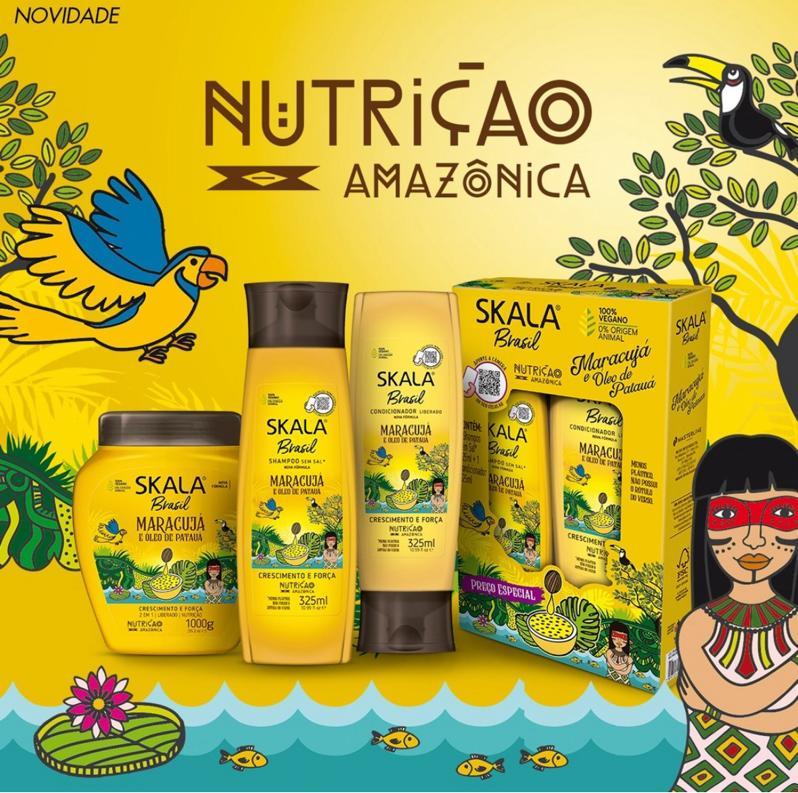 SKALA Hair Treatment Conditioning Cream 2 in 1 - Passion Fruit and Pataua Oil 1 Kg-Cr¨¨me de Tratamento 2-1 Maracuja e Oleo De Pataua, Product for Curly, Damage, Dry, Weak, Dull and Messy Hair-Net 35.27 Oz (Pack of 1) 100% VEGAN Conditioner Haircare