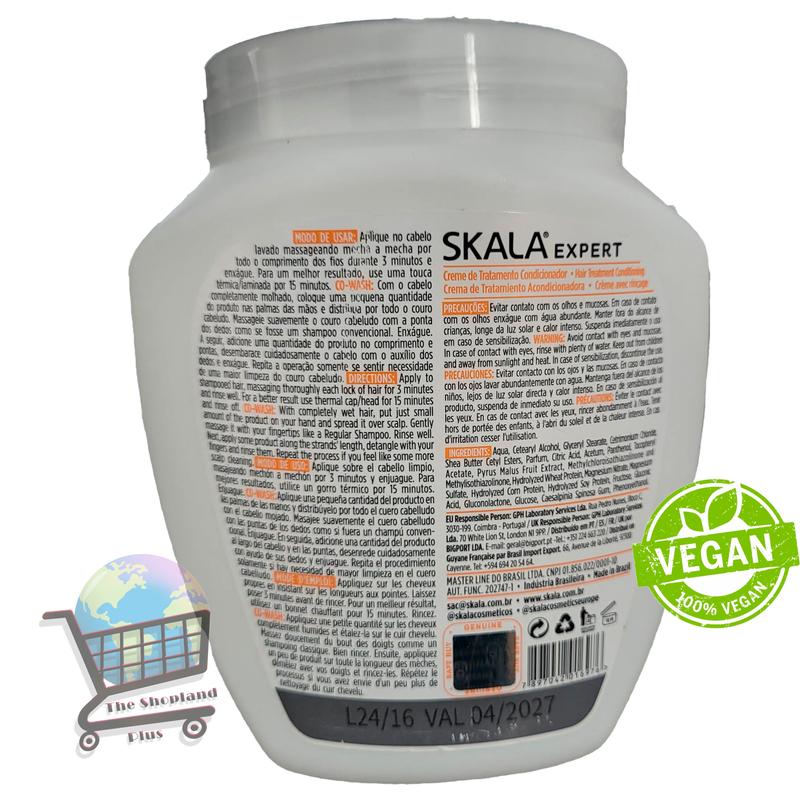 SKALA Expert Keratin Vegetable Treatment Cream is a product developed to revitalize and strengthen hair haircare / which helps to repair damage, which helps to hydrate and nourish hair / Net 35.2 Oz (1000g) Conditioner