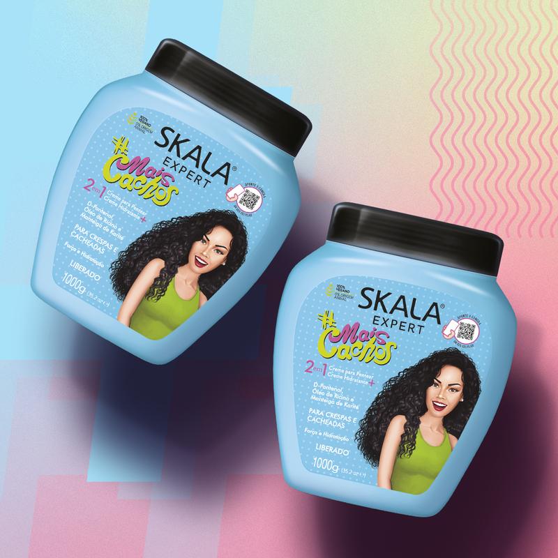 SKALA Hair Type 3ABC - More Curls - Hydrate Curls, Eliminate Frizz, For Curly Hair - 2 IN 1 Conditioning Treatment Cream and Cream To Comb Conditioner Haircare