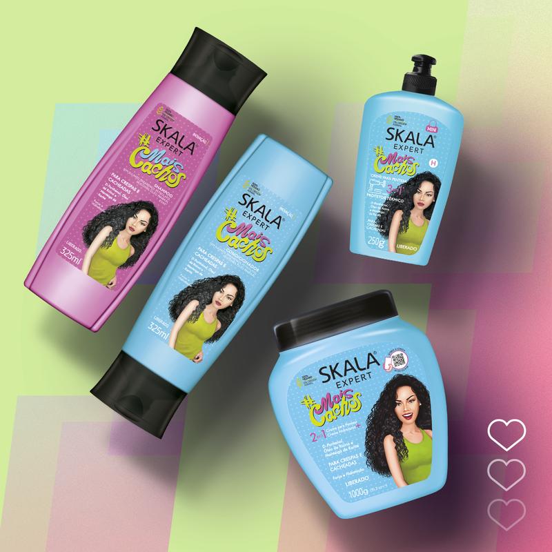 SKALA Hair Type 3ABC - More Curls - Hydrate Curls, Eliminate Frizz, For Curly Hair - 2 IN 1 Conditioning Treatment Cream and Cream To Comb Conditioner Haircare